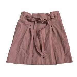 Free People Skirt Womens Pink Vegan Leather Mini Paperbag Boho Festival‎ Rave